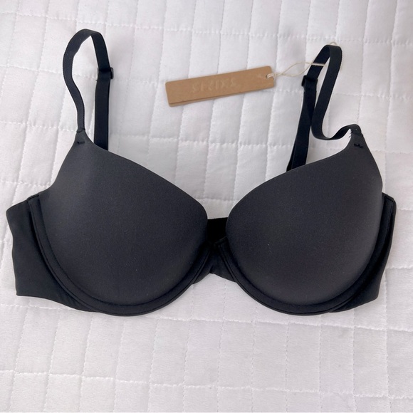 Skims Fits Everybody Push Up Bra in Onyx Black Size 32C NWT - Picture 4 of 8